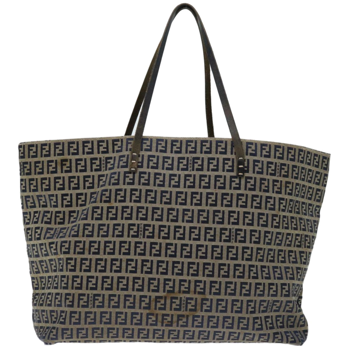 FENDI Zucchino Canvas Tote Bag Navy 4276 26764 018 67226