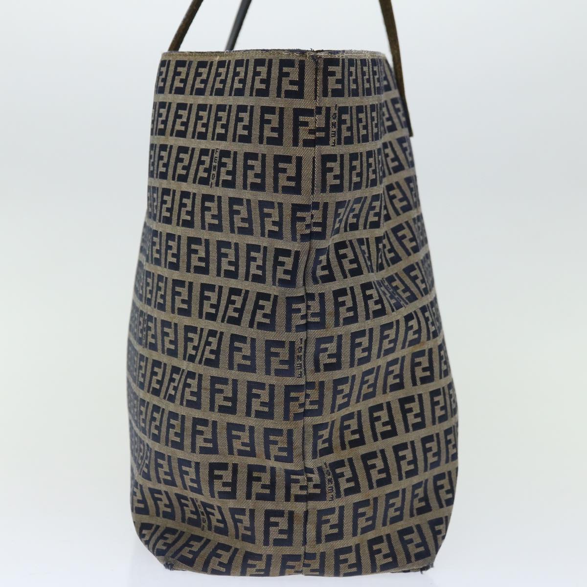 FENDI Zucchino Canvas Tote Bag Navy 4276 26764 018 67226
