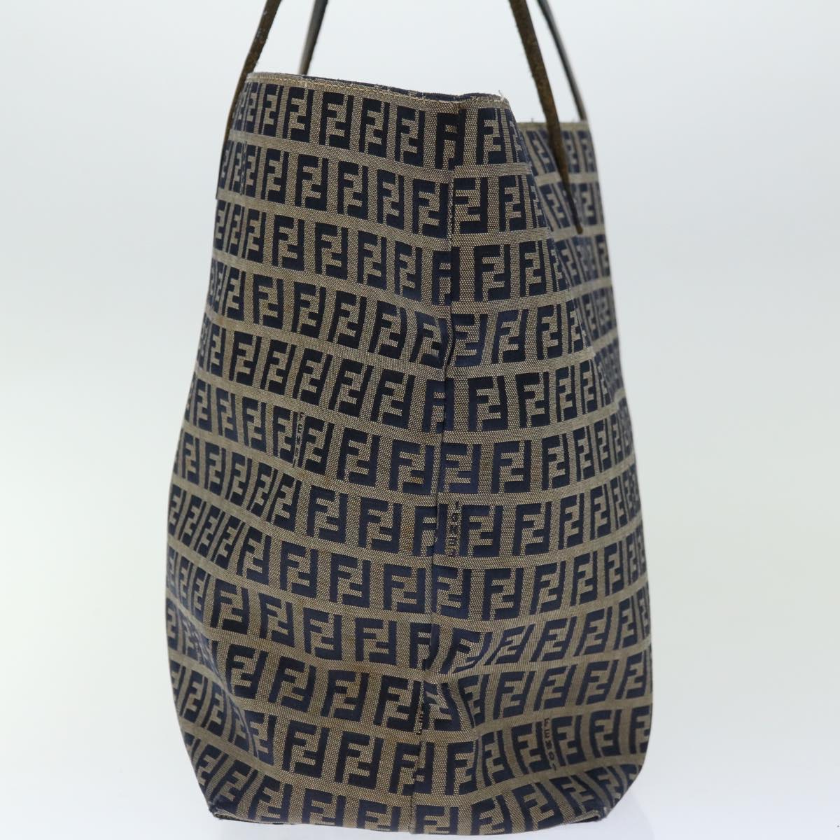 FENDI Zucchino Canvas Tote Bag Navy 4276 26764 018 67226