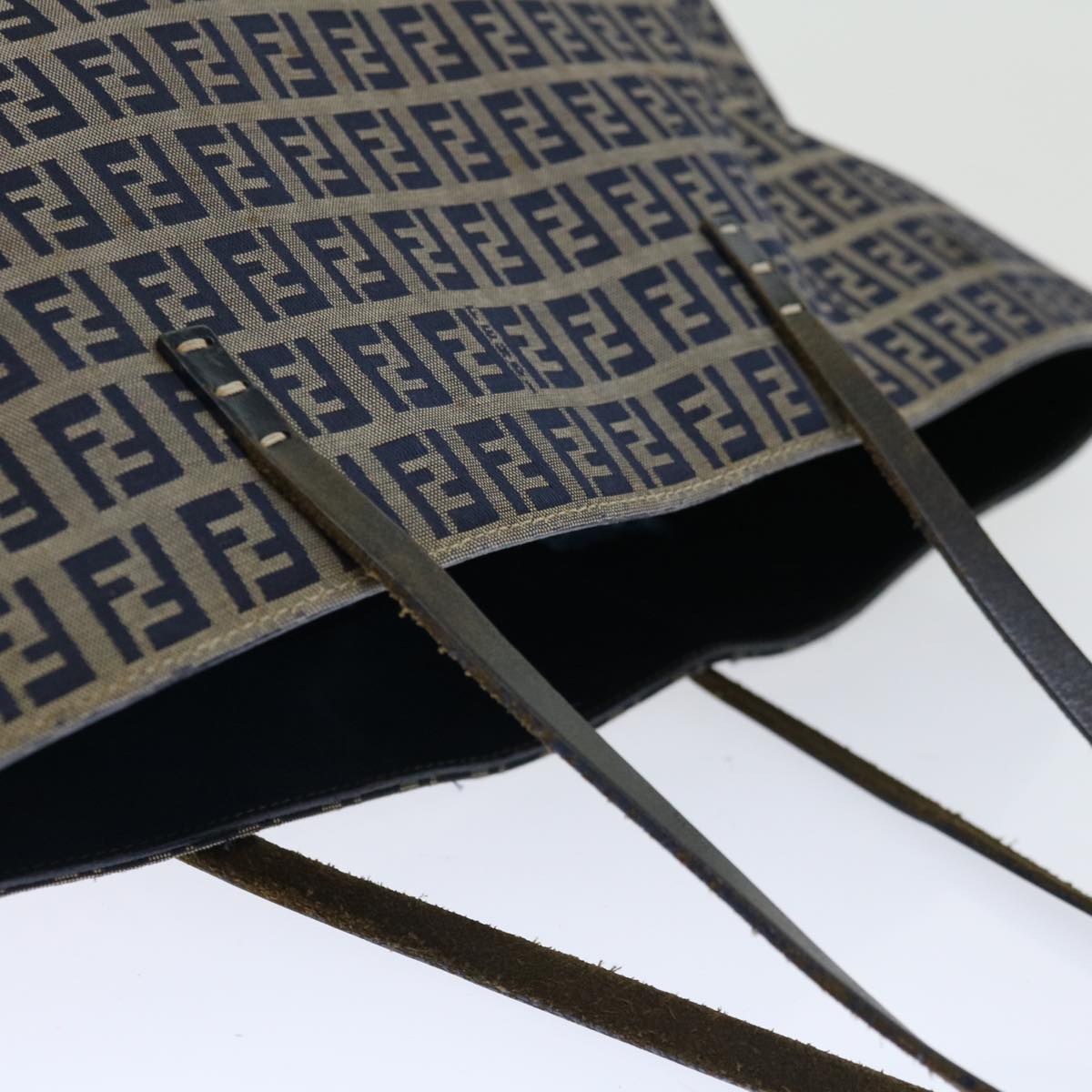 FENDI Zucchino Canvas Tote Bag Navy 4276 26764 018 67226