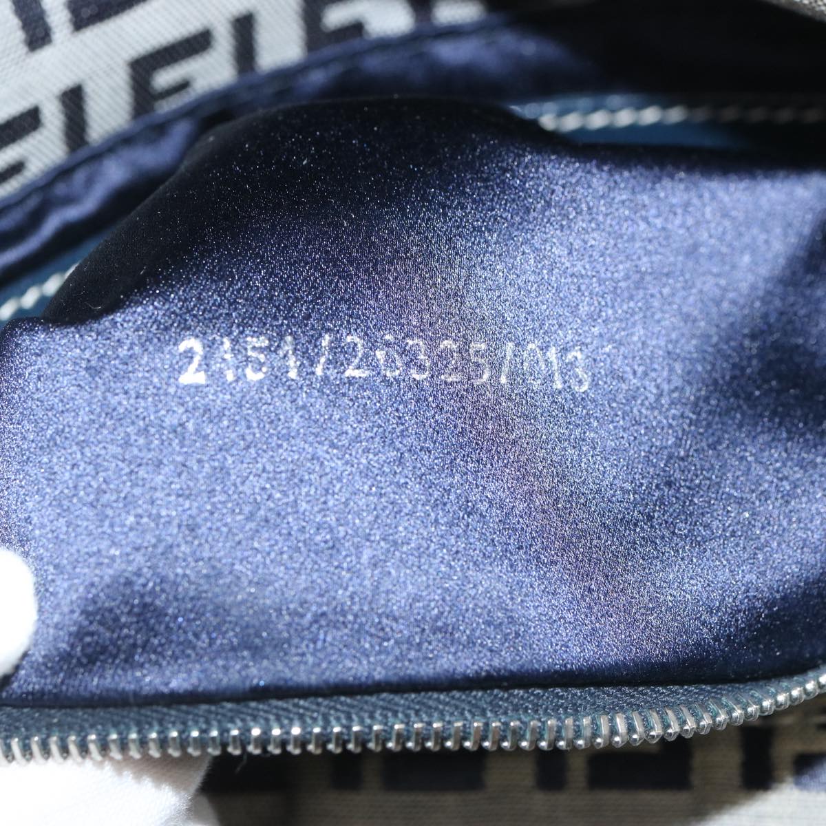 FENDI Zucchino Canvas Mamma Baguette Shoulder Bag Navy 67319