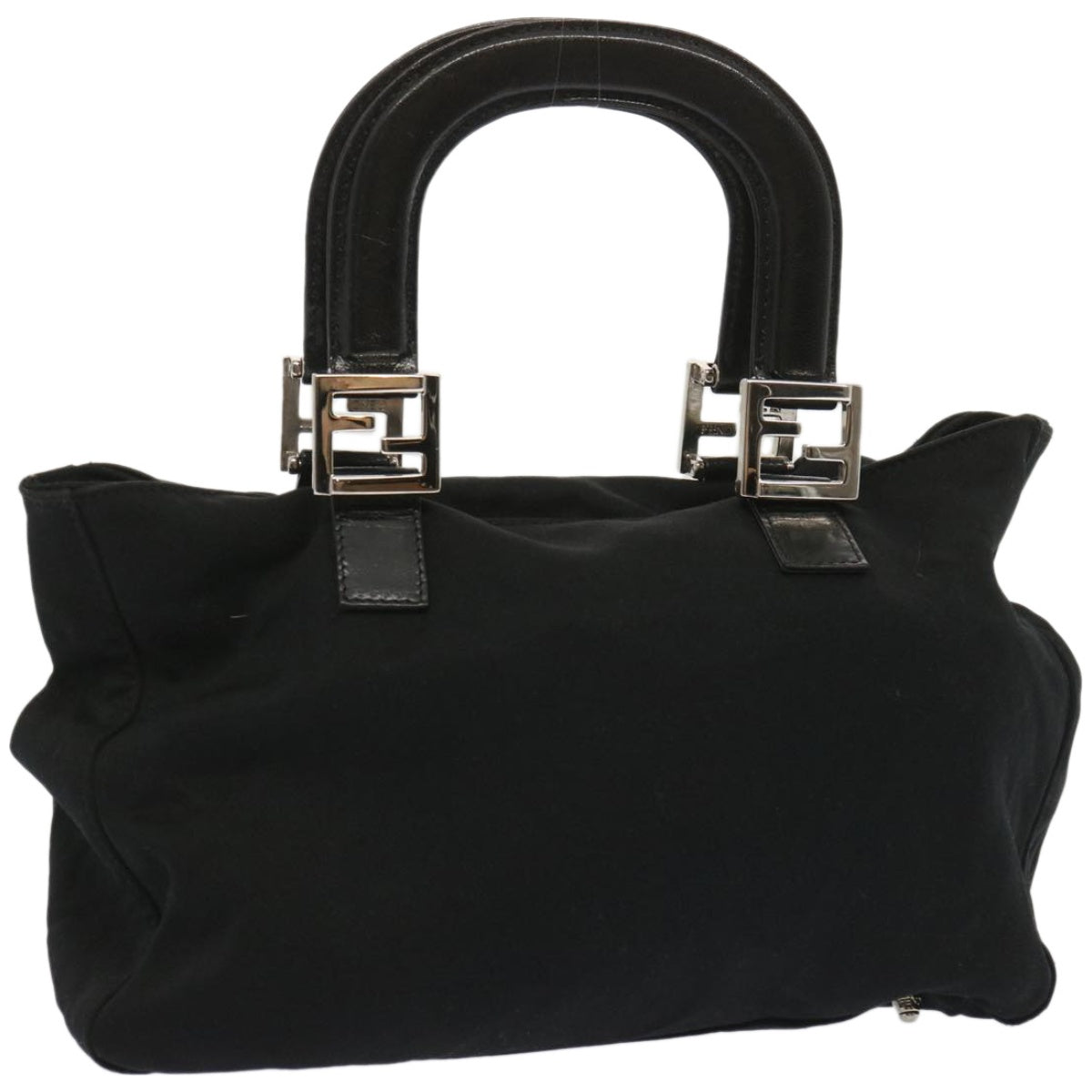 FENDI Hand Bag Nylon Black 67349