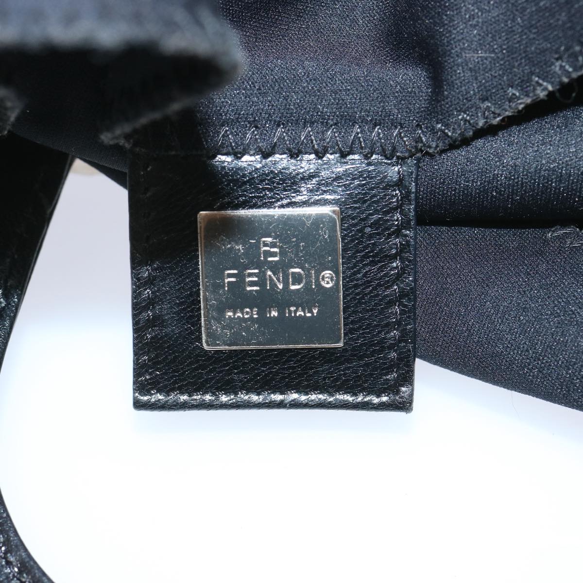FENDI Hand Bag Nylon Black 67349