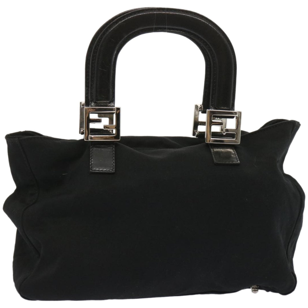 FENDI Hand Bag Nylon Black 67349