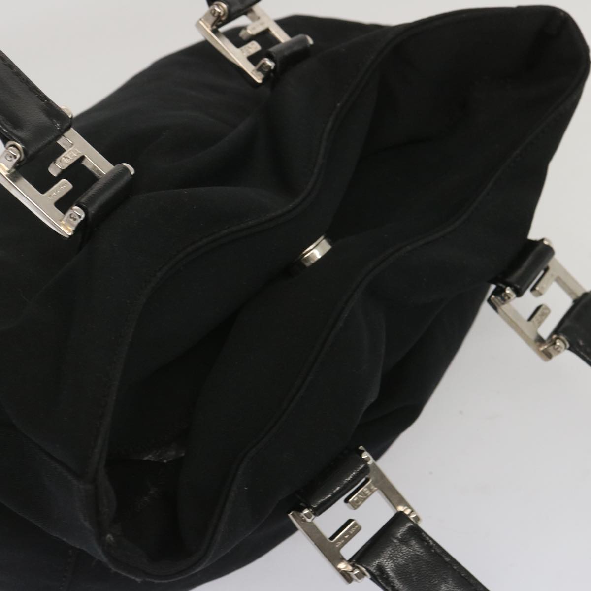 FENDI Hand Bag Nylon Black 67349