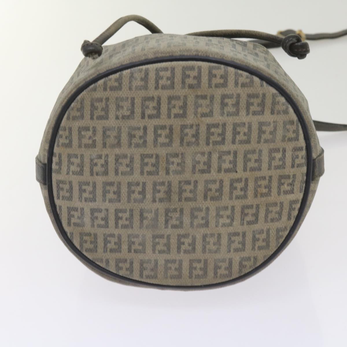 FENDI Zucchino Canvas Shoulder Bag Navy 67351