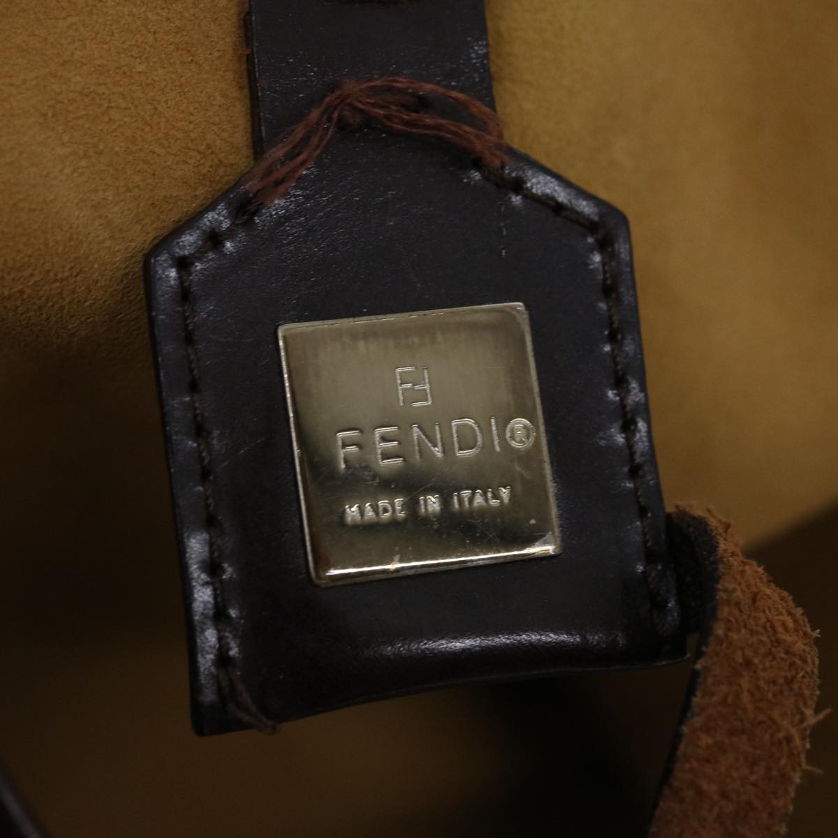 FENDI Tote Bag Leather Beige 67352