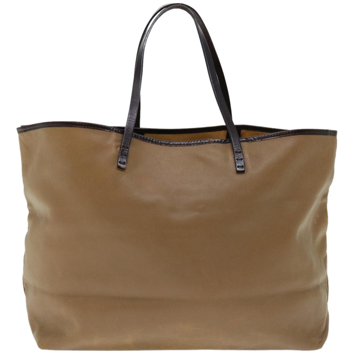 FENDI Tote Bag Leather Beige 67352