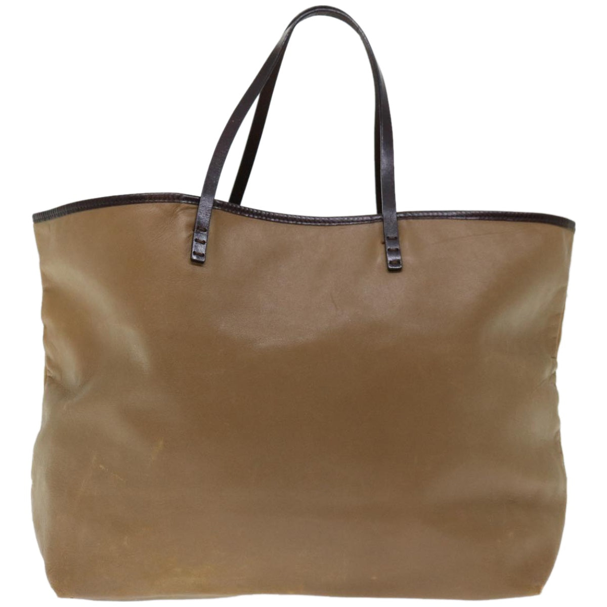 FENDI Tote Bag Leather Beige 67352