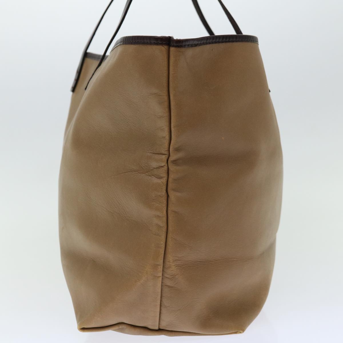 FENDI Tote Bag Leather Beige 67352