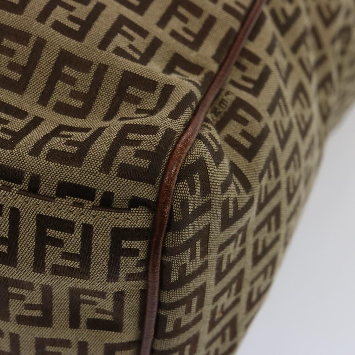 FENDI Zucchino Canvas Hand Bag Brown 67454