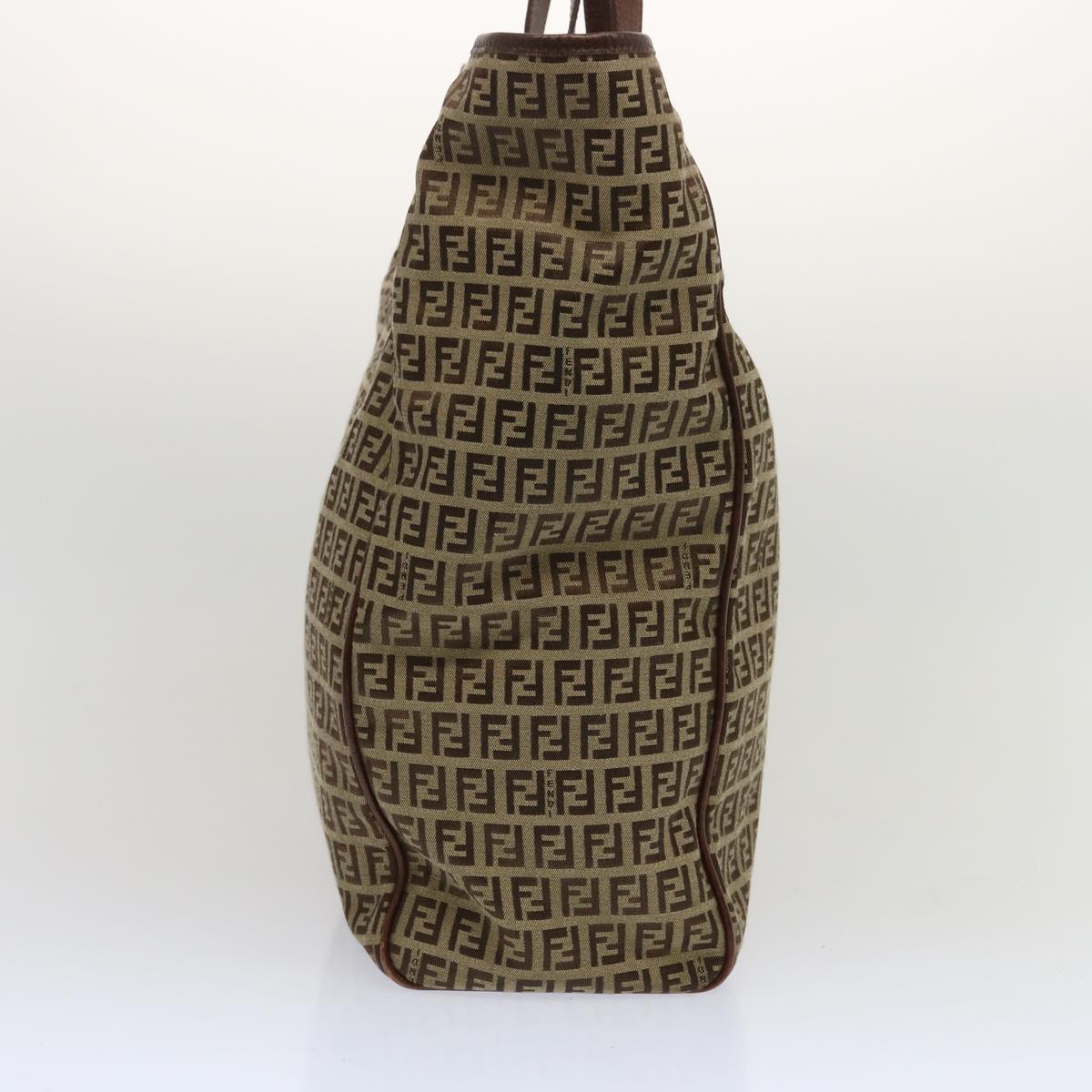 FENDI Zucchino Canvas Hand Bag Brown 67454