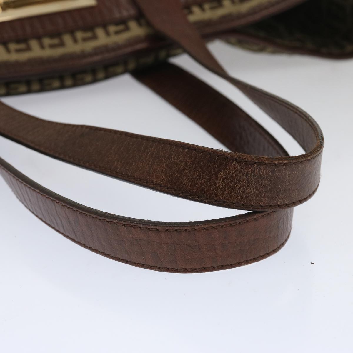 FENDI Zucchino Canvas Hand Bag Brown 67454