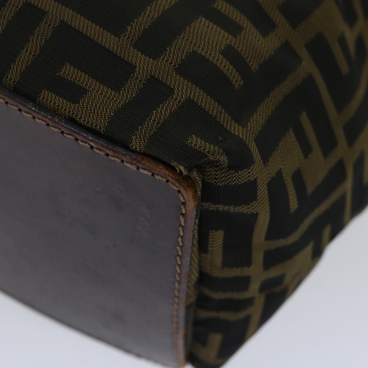 FENDI Zucca Canvas Hand Bag Black Brown 67589
