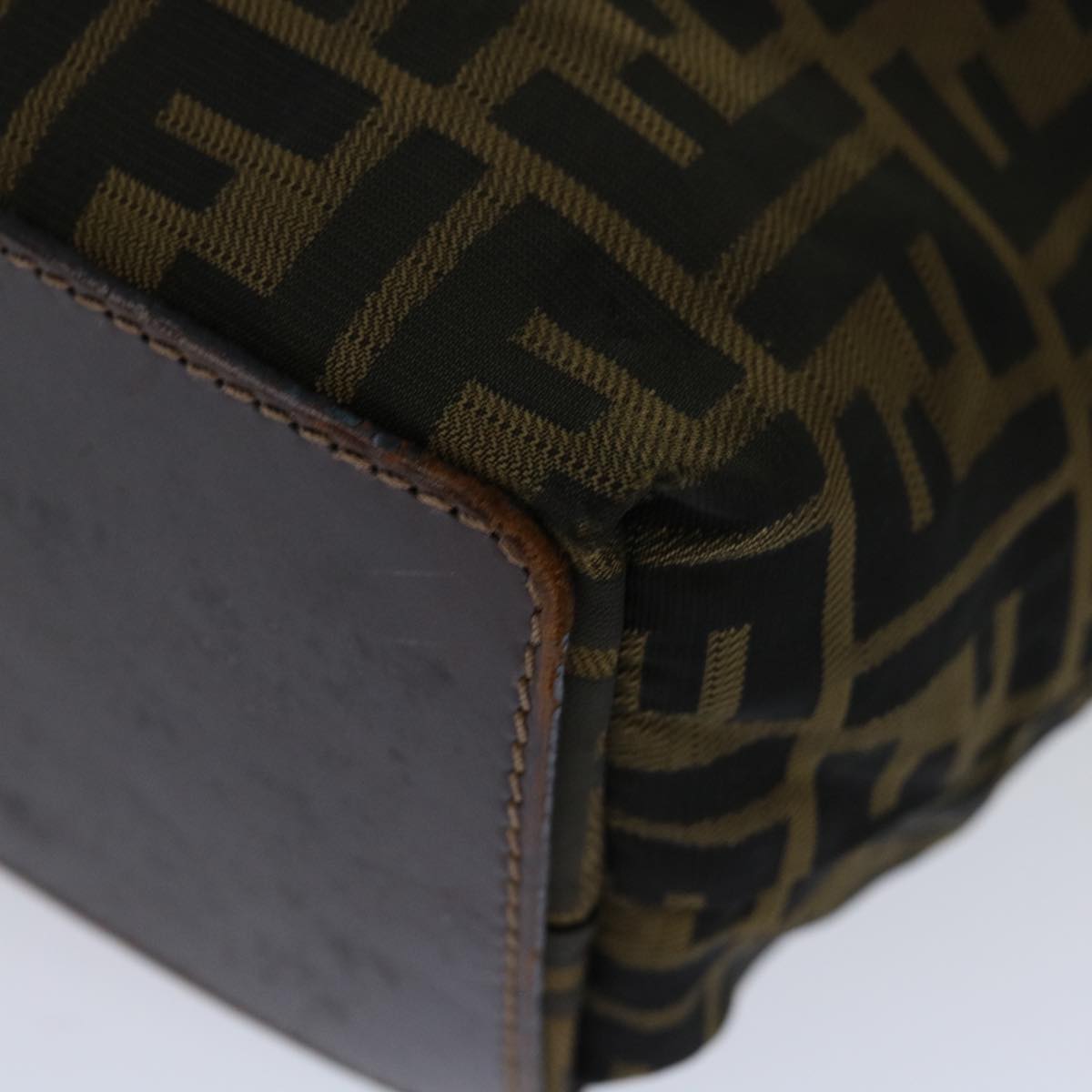 FENDI Zucca Canvas Hand Bag Black Brown 67589