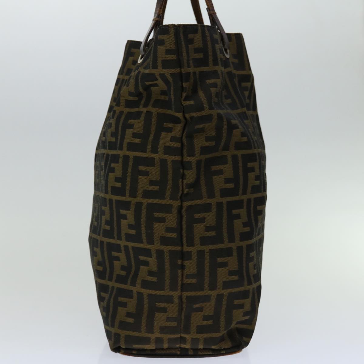 FENDI Zucca Canvas Hand Bag Black Brown 67589