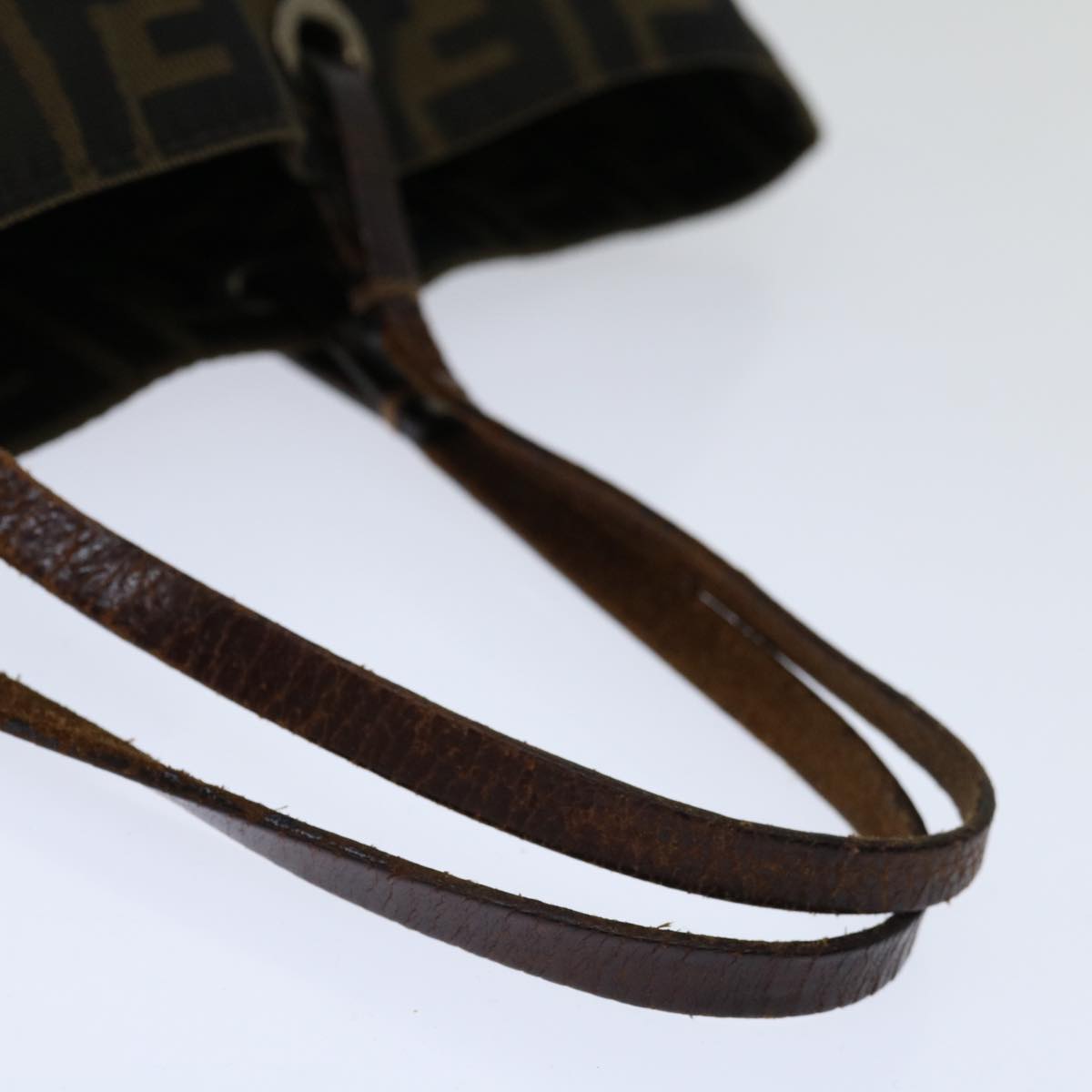 FENDI Zucca Canvas Hand Bag Black Brown 67589