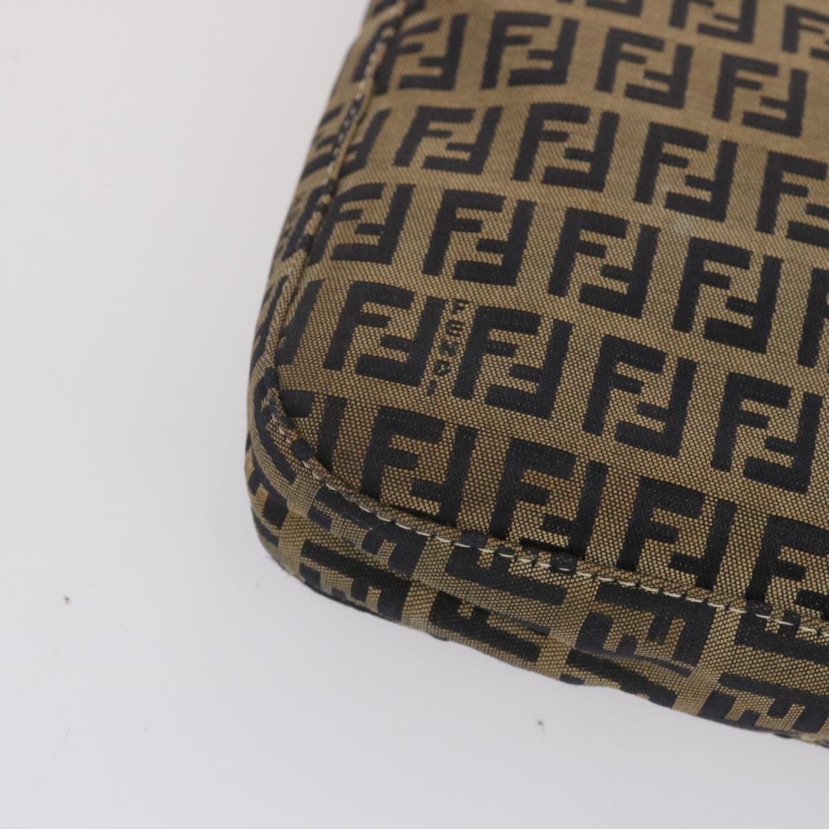 FENDI Zucchino Canvas Mamma Baguette Shoulder Bag Navy 67822