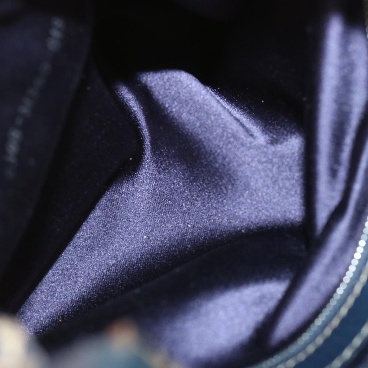 FENDI Zucchino Canvas Mamma Baguette Shoulder Bag Navy 67822