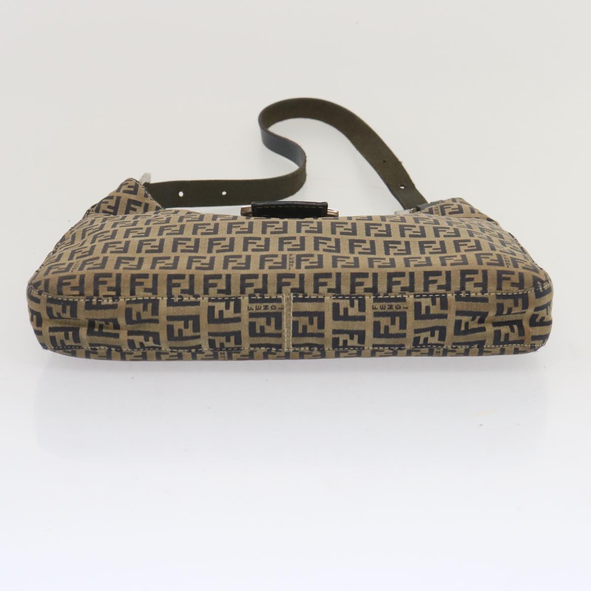 FENDI Zucchino Canvas Mamma Baguette Shoulder Bag Navy 67822