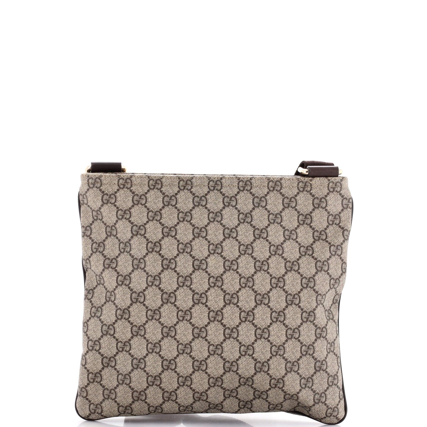 Front Zip Flat Messenger Bag GG Coated Canvas Medium