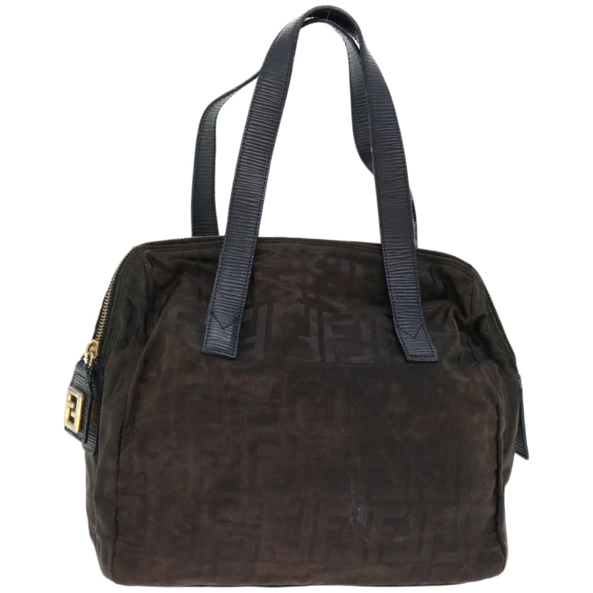 FENDI Zucca Canvas Hand Bag Black 67993