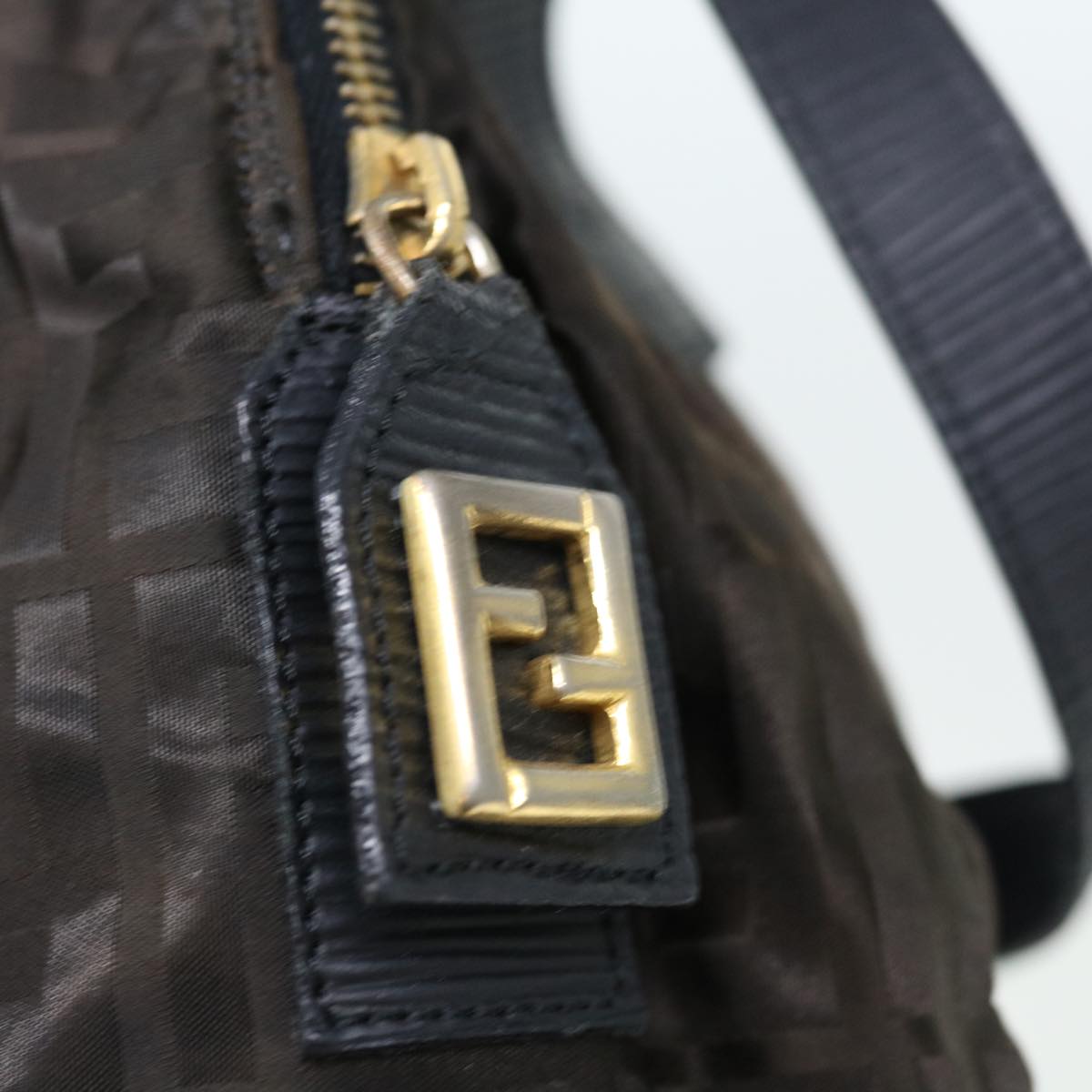 FENDI Zucca Canvas Hand Bag Black 67993