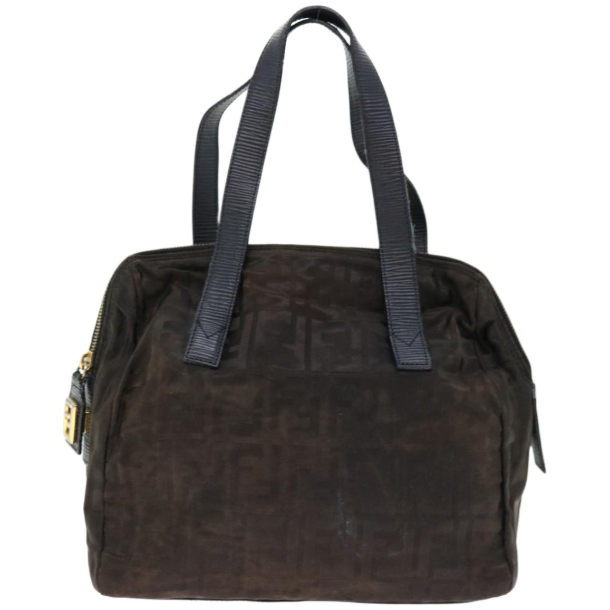 FENDI Zucca Canvas Hand Bag Black 67993