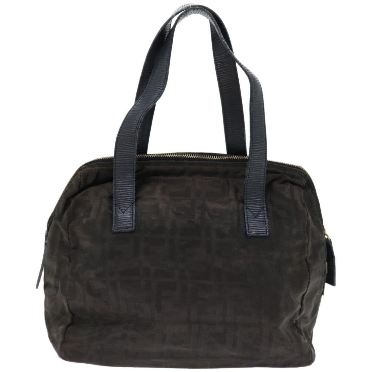 FENDI Zucca Canvas Hand Bag Black 67993
