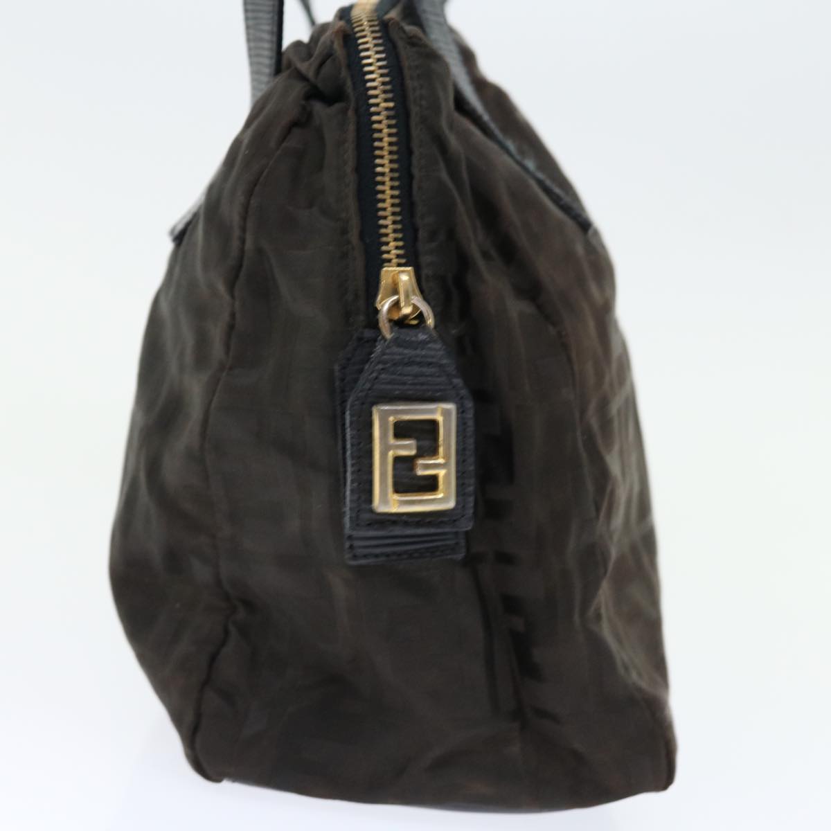 FENDI Zucca Canvas Hand Bag Black 67993