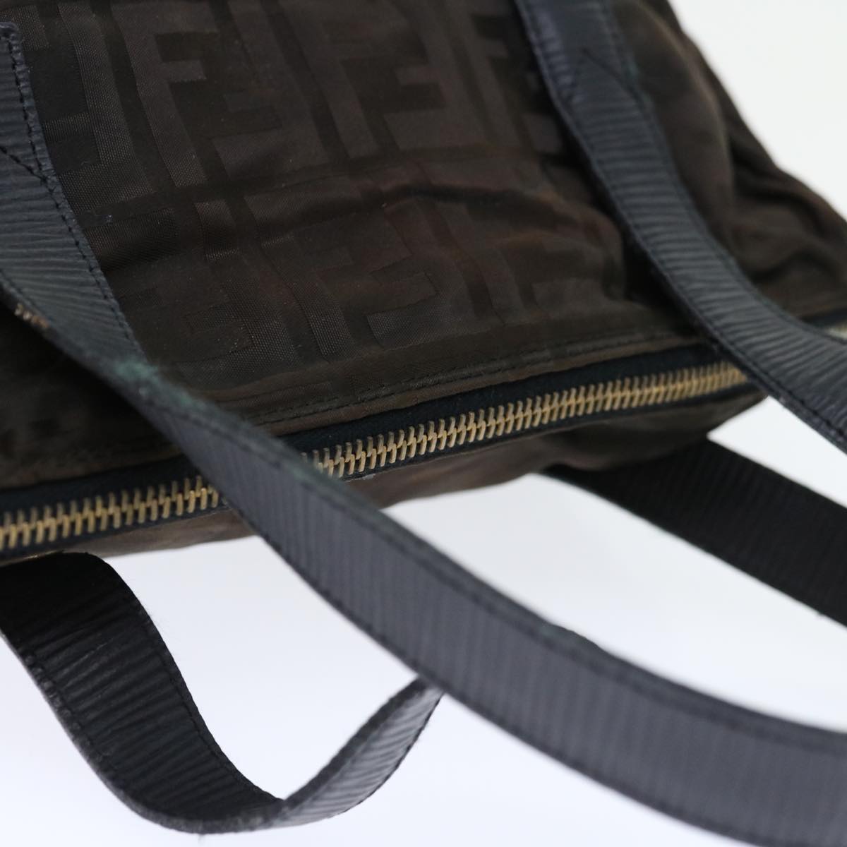 FENDI Zucca Canvas Hand Bag Black 67993