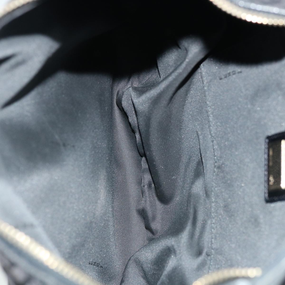 FENDI Zucchino Canvas Shoulder Bag Black