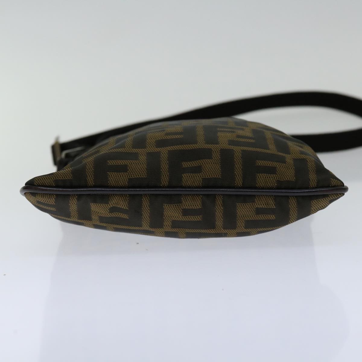 FENDI Zucca Canvas Shoulder Bag Black Brown 67995