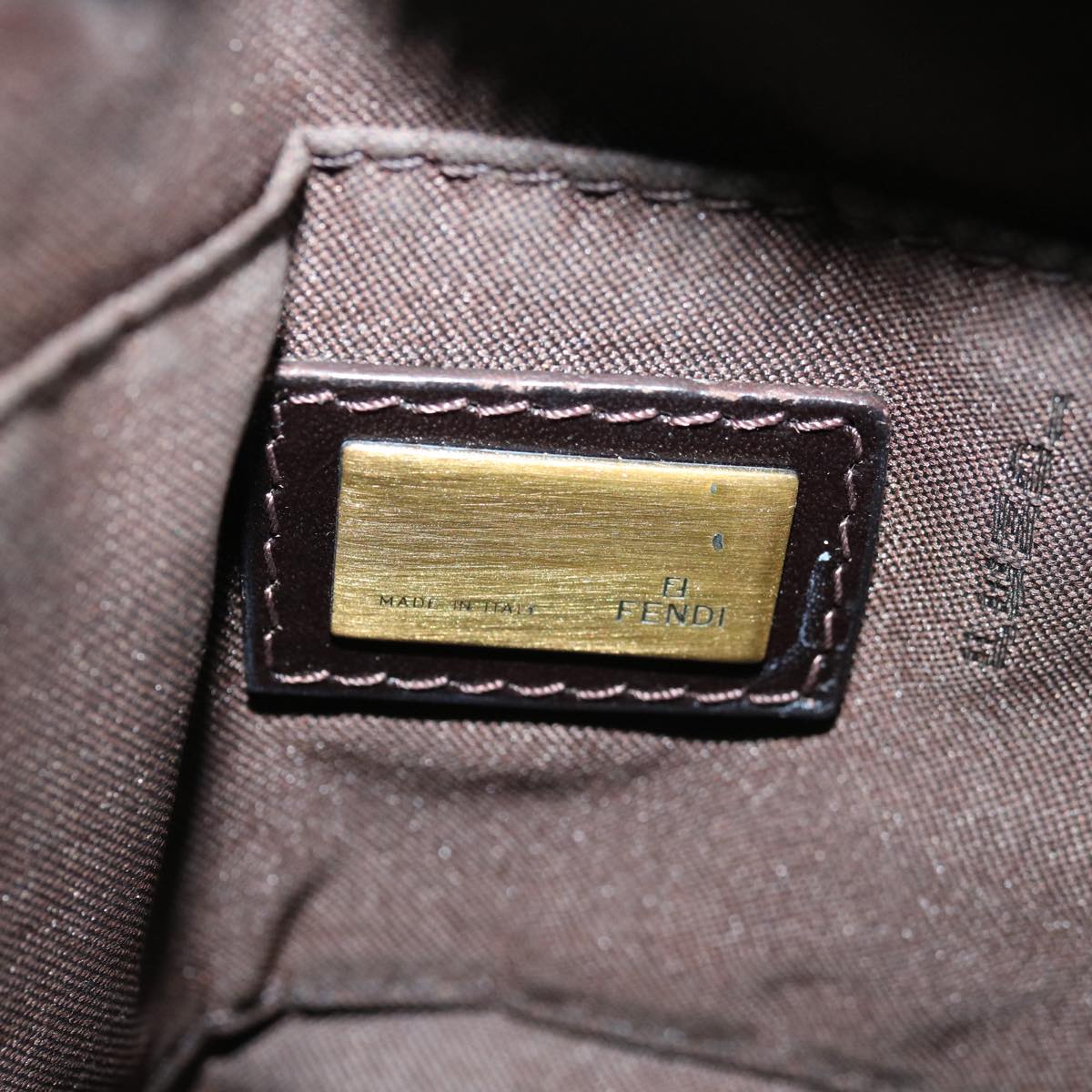 FENDI Zucca Canvas Shoulder Bag Black Brown 67995