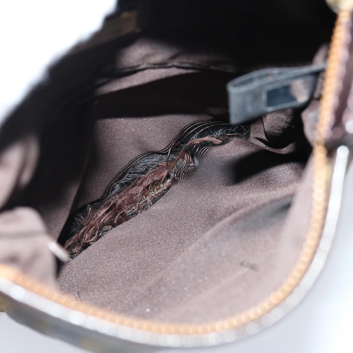 FENDI Zucca Canvas Shoulder Bag Black Brown 67995