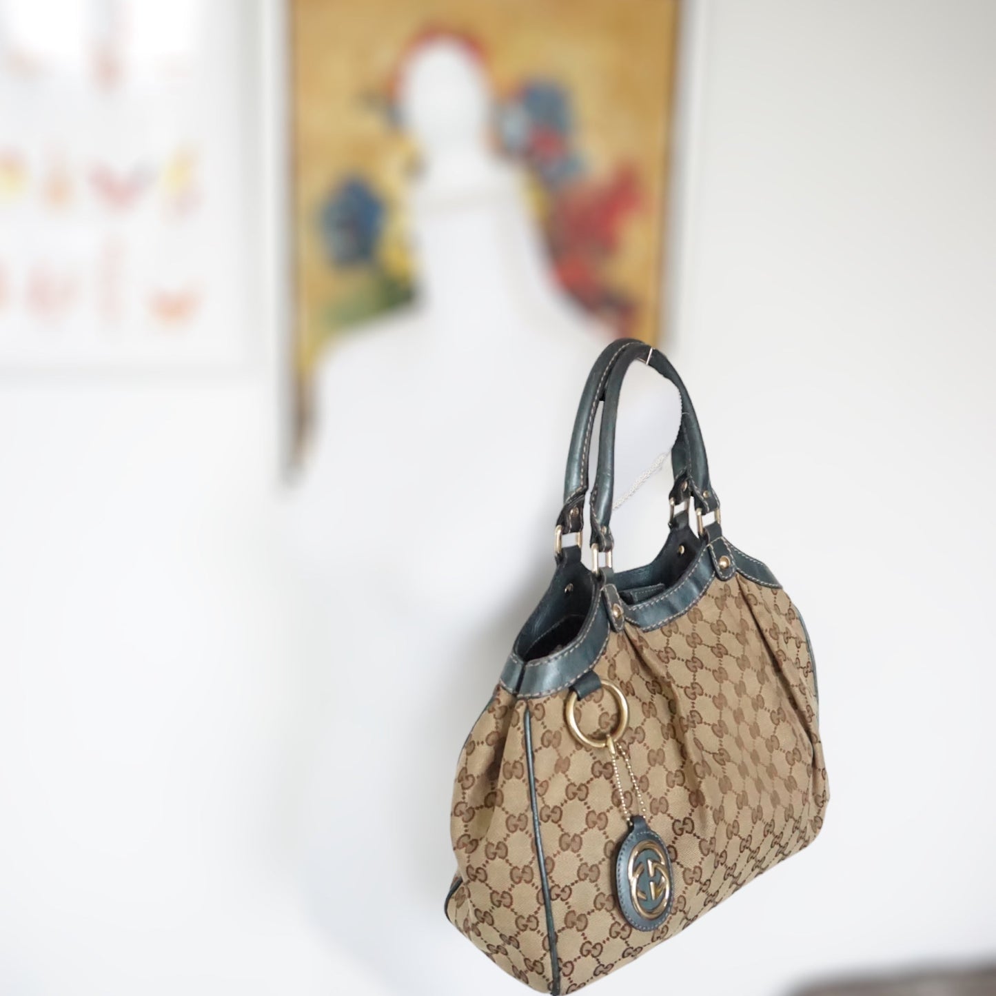 Gucci Skuldertaske BlÃƒÆ’Ã‚Â¥ LÃƒÆ’Ã‚Â¦der