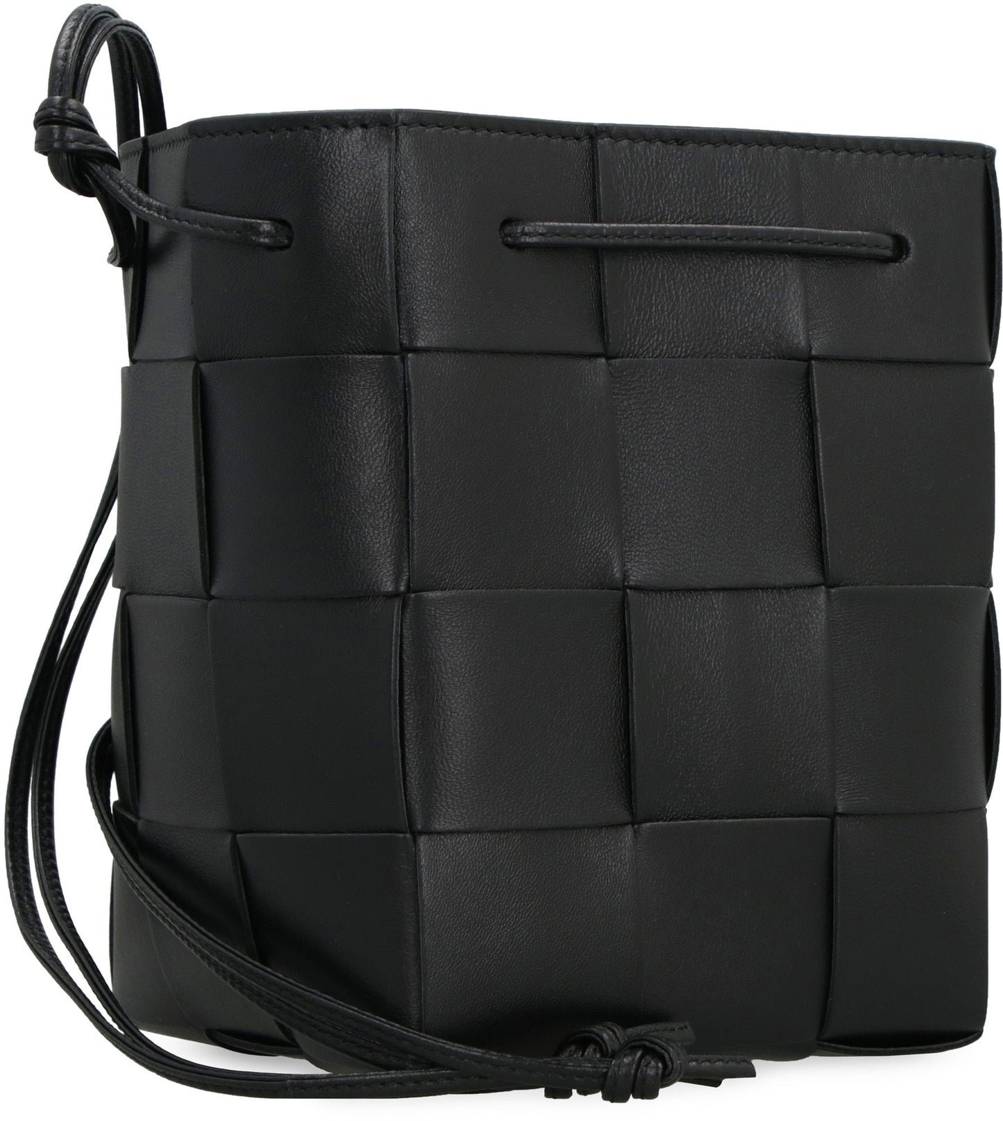 CASSETTE LEATHER BUCKET BAG