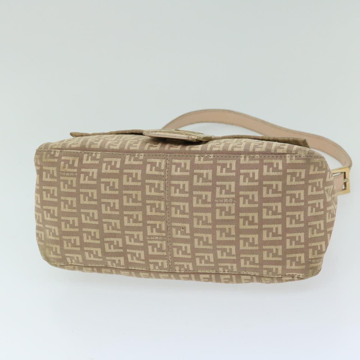 FENDI Zucchino Canvas Mamma Baguette Shoulder Bag Beige