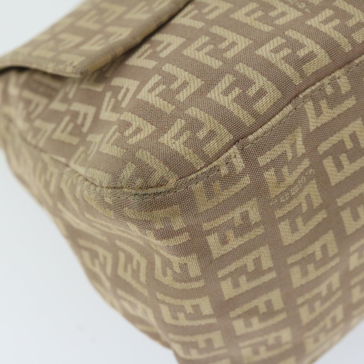 FENDI Zucchino Canvas Mamma Baguette Shoulder Bag Beige