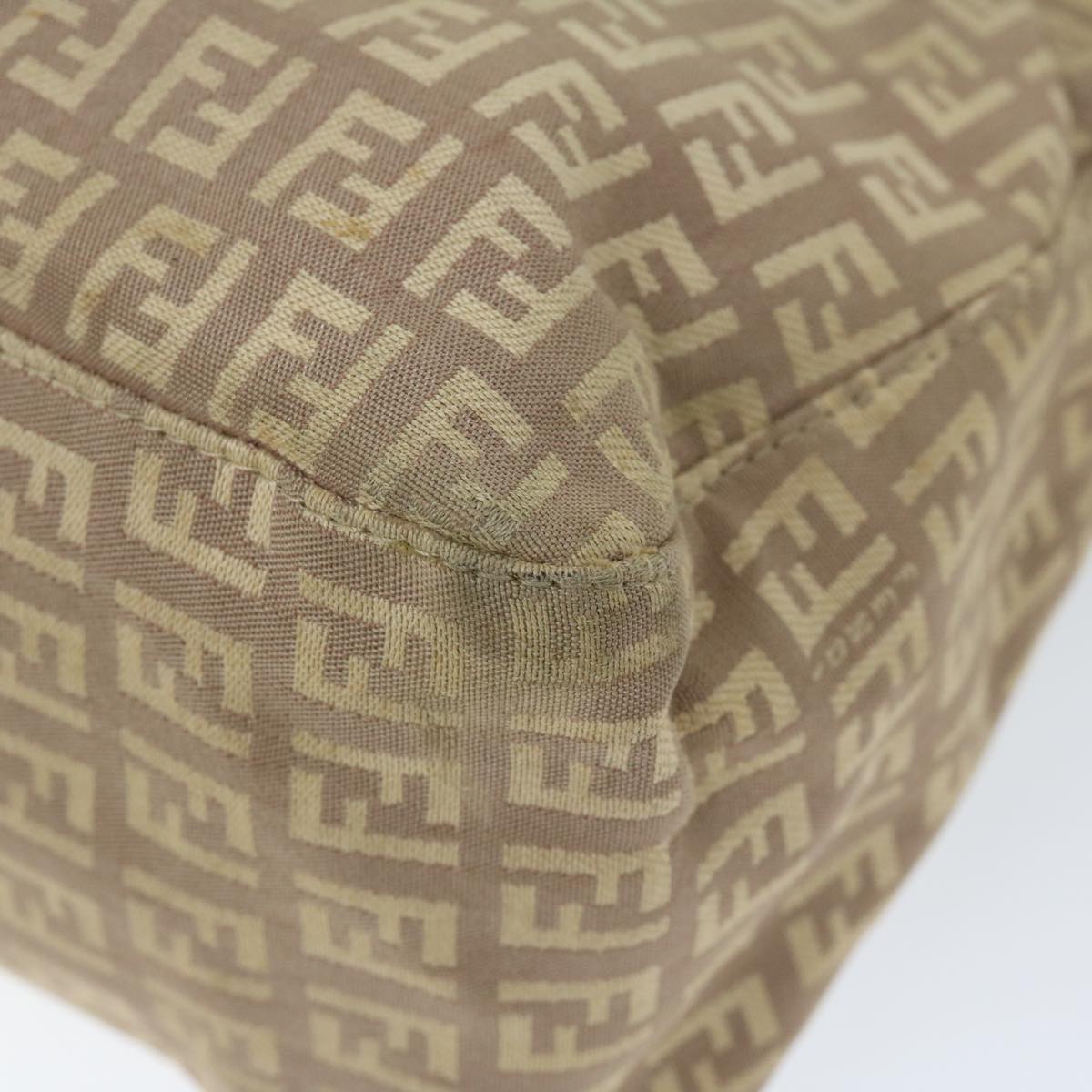 FENDI Zucchino Canvas Mamma Baguette Shoulder Bag Beige
