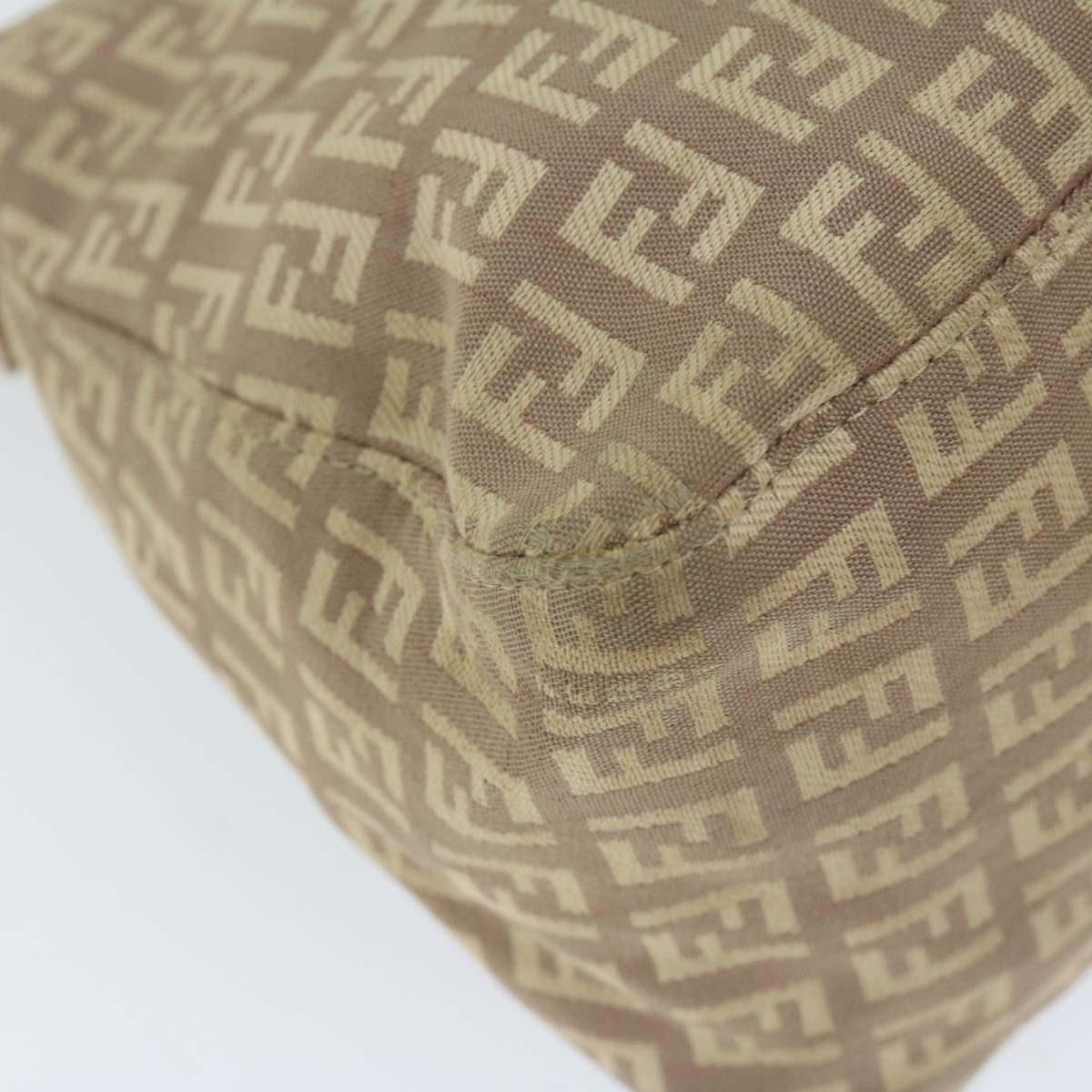FENDI Zucchino Canvas Mamma Baguette Shoulder Bag Beige