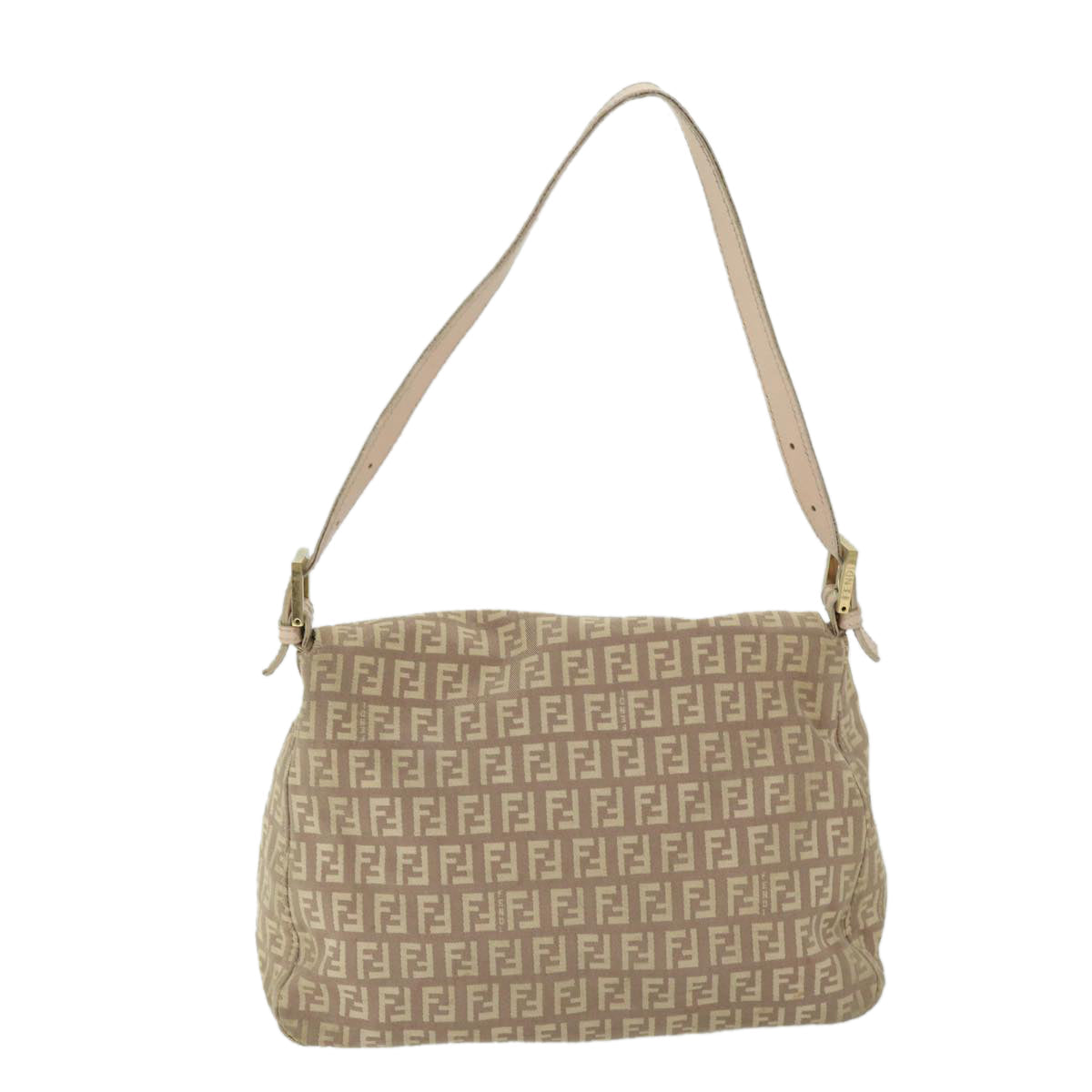 FENDI Zucchino Canvas Mamma Baguette Shoulder Bag Beige