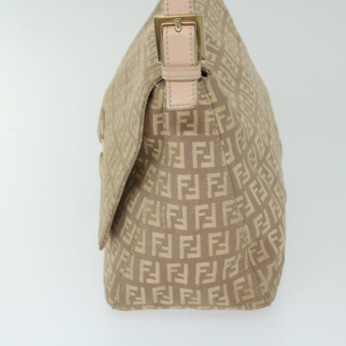 FENDI Zucchino Canvas Mamma Baguette Shoulder Bag Beige