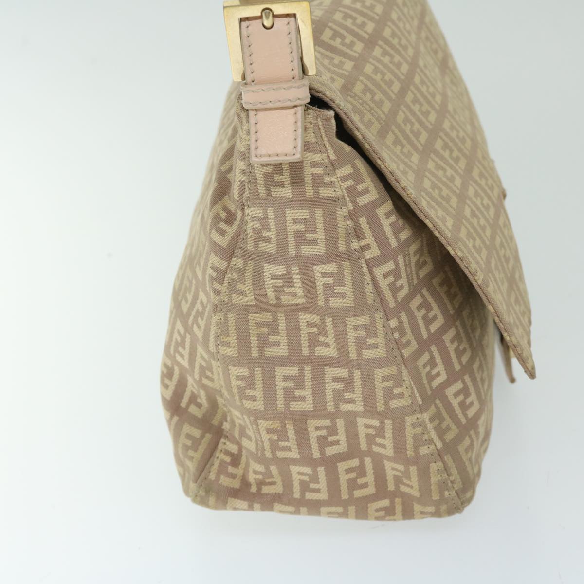 FENDI Zucchino Canvas Mamma Baguette Shoulder Bag Beige