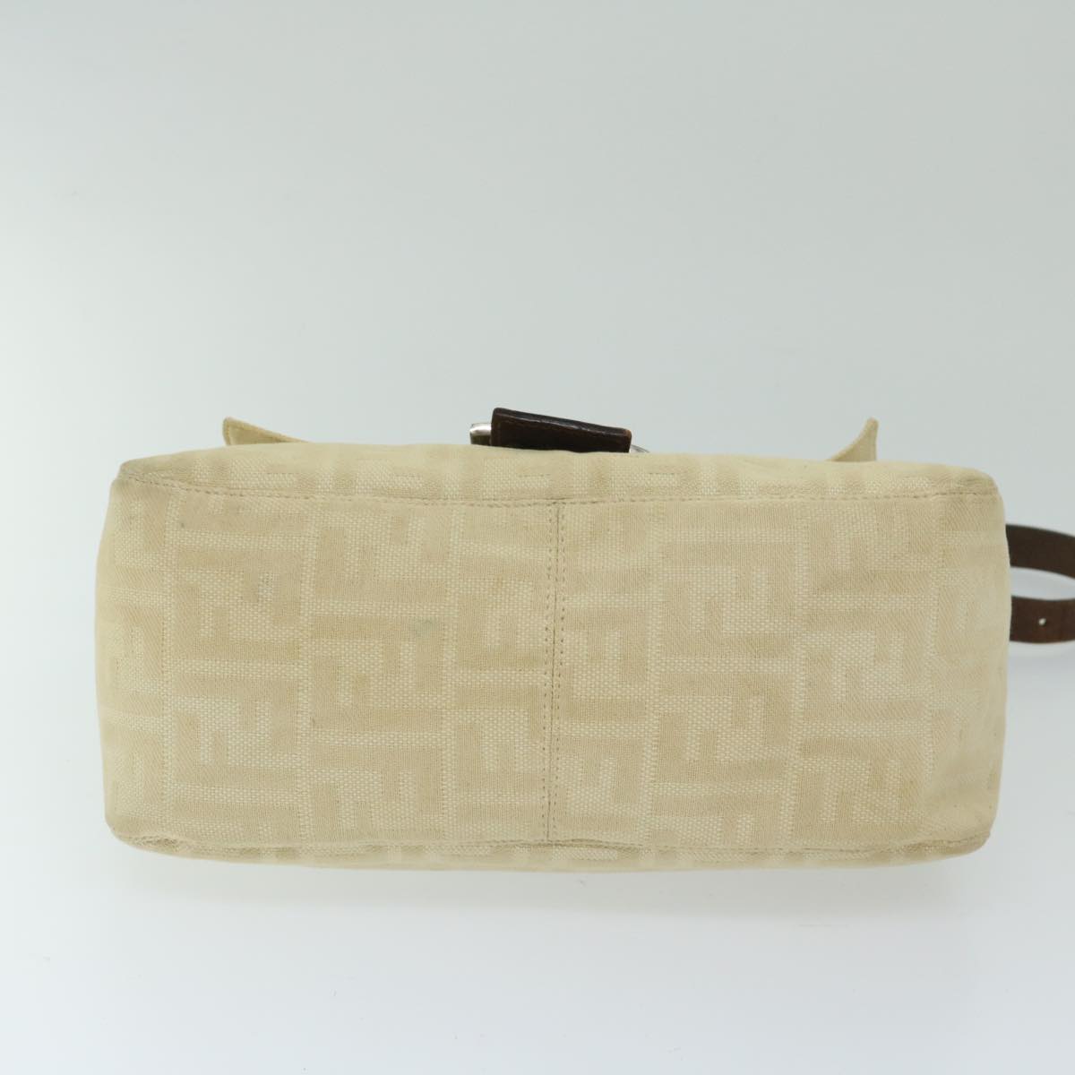 FENDI Zucca Canvas Mamma Baguette Shoulder Bag Beige 68065