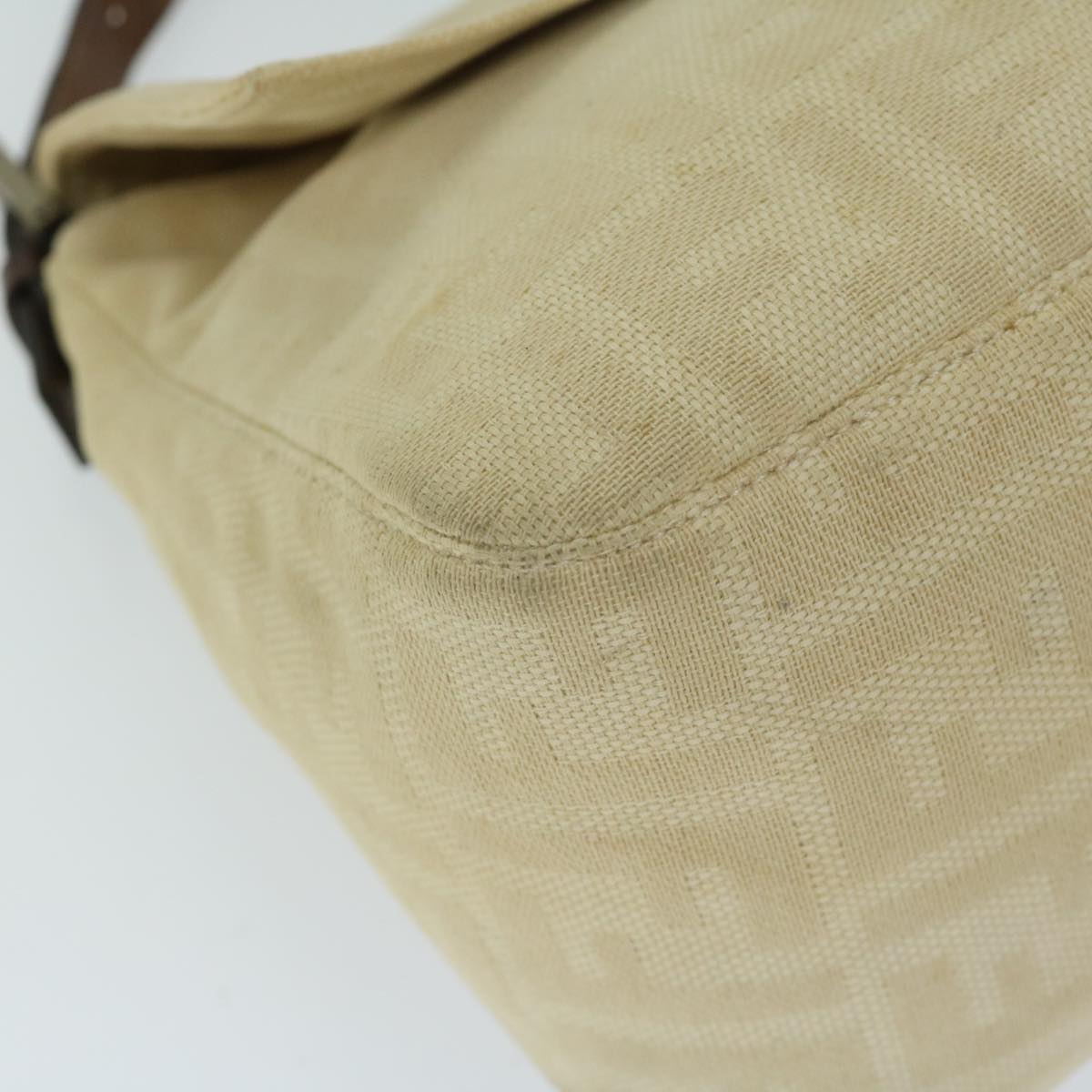 FENDI Zucca Canvas Mamma Baguette Shoulder Bag Beige 68065