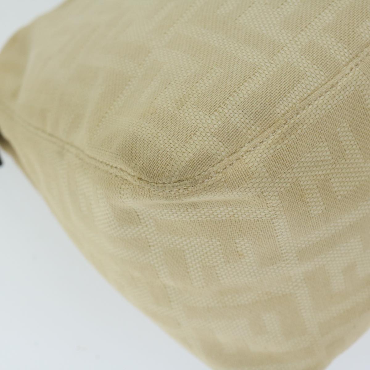 FENDI Zucca Canvas Mamma Baguette Shoulder Bag Beige 68065