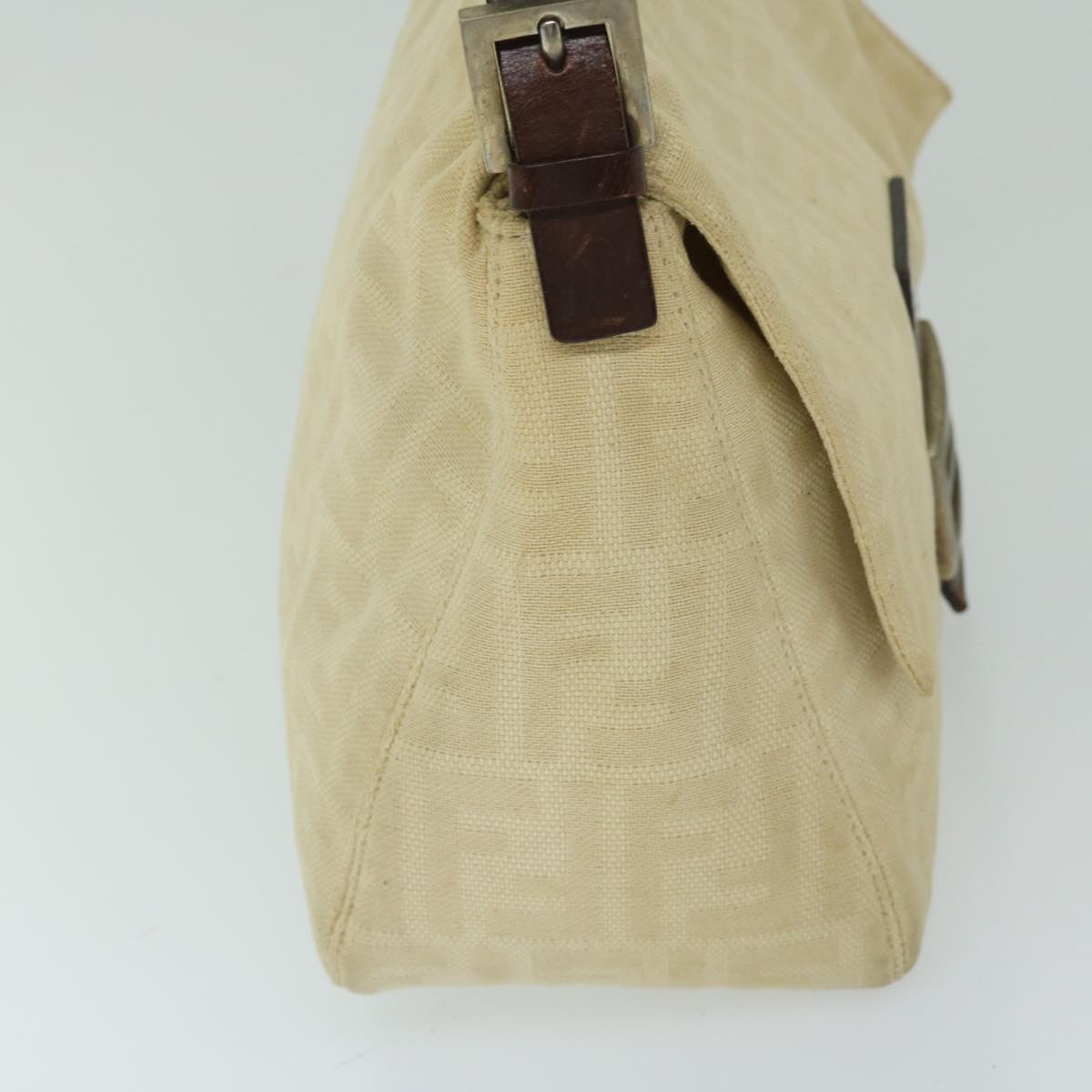 FENDI Zucca Canvas Mamma Baguette Shoulder Bag Beige 68065