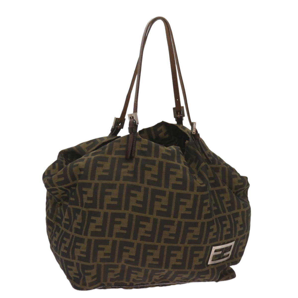 FENDI Zucca Canvas Tote Bag Black Brown 68068