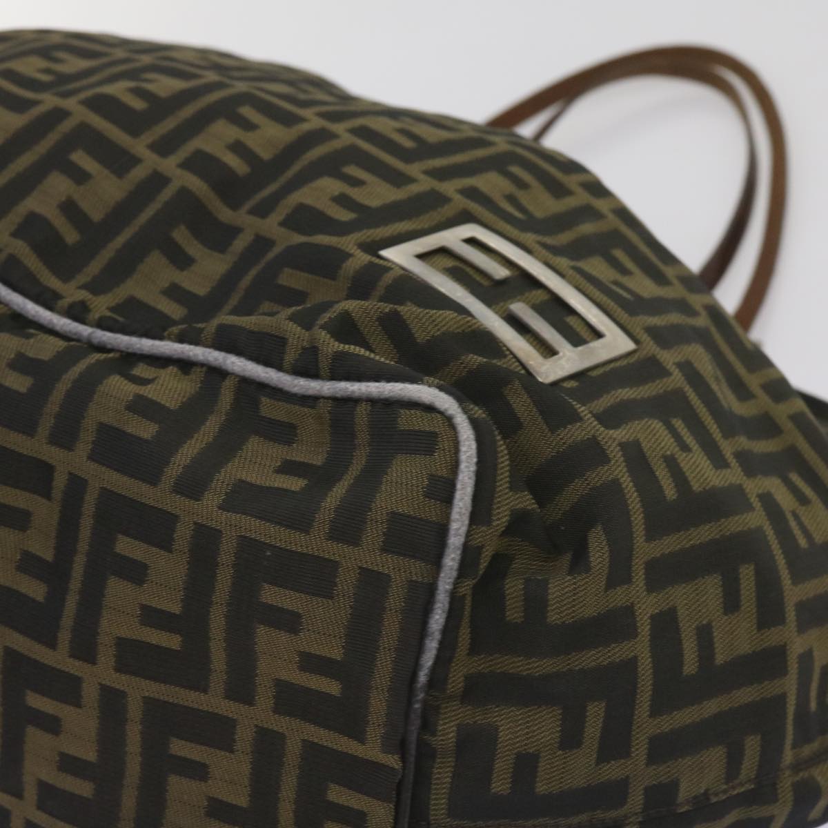 FENDI Zucca Canvas Tote Bag Black Brown 68068